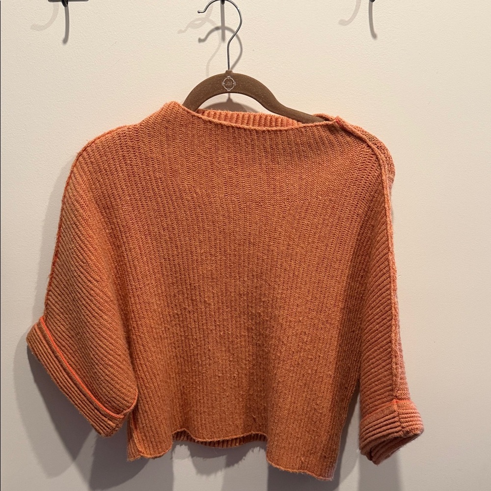 Moth Vibrant Orange Knit Poncho